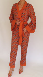 Women's Orange Kimono Set