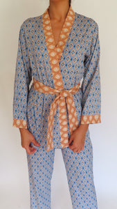 Helmer Women's Kimono Set in Blue