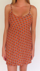 Women's Orange Slip Dress