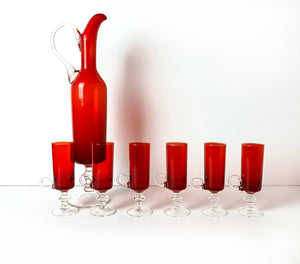 The Scarlet Set (Set of 6 Glasses & 1 Decanter)